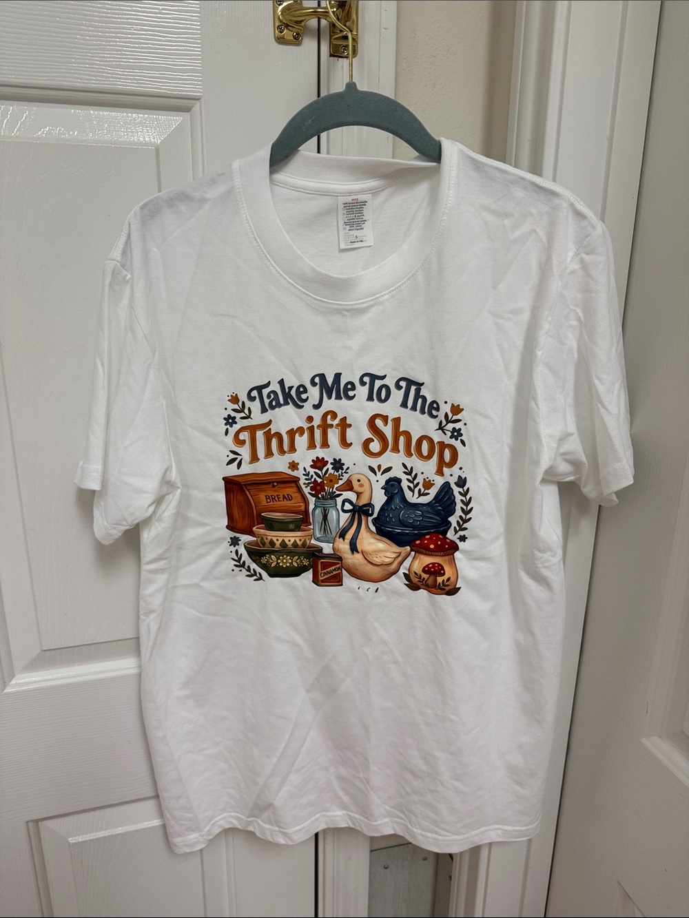 Gildan White Short-Sleeve 'Take Me To The Thrift Shop' Graphic Tee
